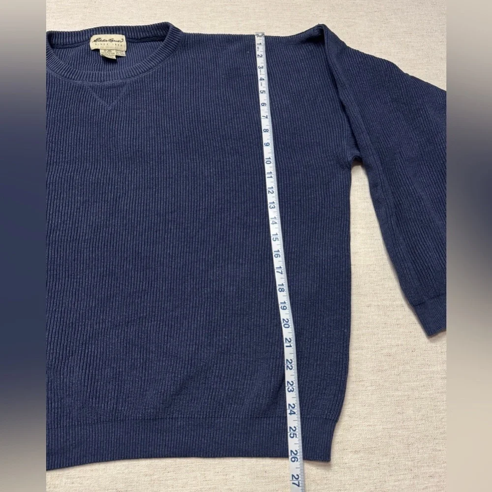 Eddie Bauer Men’s Long Sleeve Blue Knit Fisherman’s Sweater Tall XXL Pullover - Picture 3 of 7